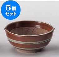 kbu3-828-22-313-5set Set of 5 Mortar Border Ripple Round Mortar No. 3.5 [11.4 x 10.5 x 5.5 cm] Japan