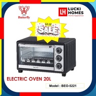 Butterfly Electric Oven 20L BEO-5221 2 Baking Tray 2 rack 1 Holder