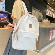 DC8 Solid Color Harajuku Student Backpack Waterproof Women School Bag Simple Style Bagpack Girls Boy
