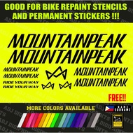 MOUNTAINPEAK Bike Frame Set STENCILS Stickers MORE COLORS VINYL