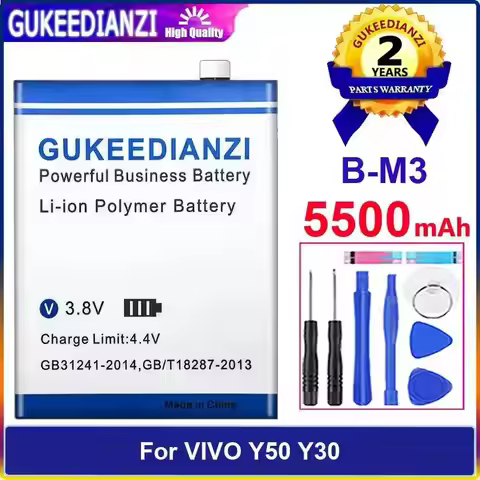 B-M3 Mobile Phone Battery Fast Charging 5500mAh For Vivo Y50 Y30