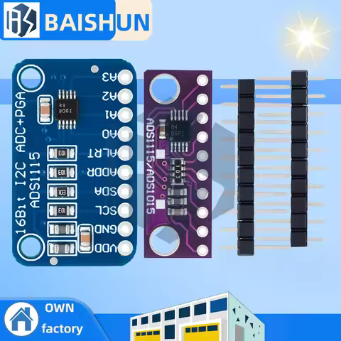 16-Bit ADC Module (ADS1115/ADS1015): I2C 4-Channel Programmable Gain Amplifier for Arduino & Raspber
