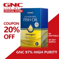 GNC 97% High Purity Fish Oil Omega3 Support heart brain skin eye &cardiovascular 60softgels