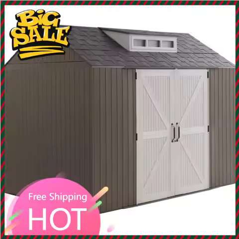 flash sale Best Seller Extra Large Resin Outdoor Storage Shed With Floor (7 x 10.5 Ft.) Weather Resi