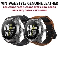 [Ready Stock] Vintage Genuine Leather Strap Band for Coros Pace 3, Coros Apex 2 Pro, Coros Apex 46mm, Coros Apex Pro