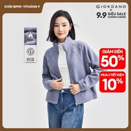 GIORDANO Womens Polar Fleece Warm Jacket Stand Collar Exposed Seam Raglan Knitted Casual Fashion Jac