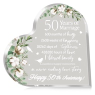 New Happy Anniversary Gifts for Her Him Heart Acrylic Transparent Plaque for Wife Husband Years of M