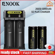 Enook Battery 26650 5000mAh 60A Rechargeable Battery 3.7v Lithium Battery with Enook X2Plus charger