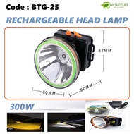 BTG-25 F86 300W LED Lighting Fishing Hunting Camping Rechargeable Headlamp/Lampu Kepala Terang L8*W8