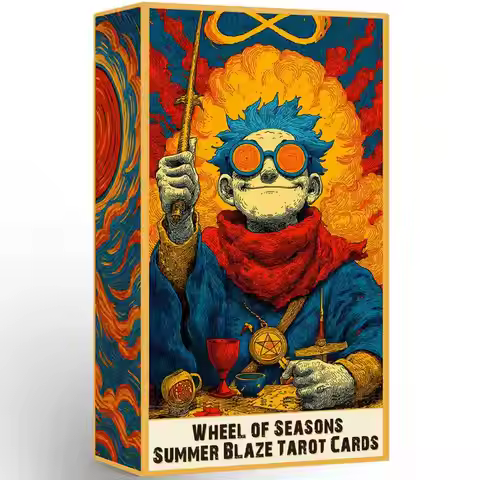 Tarot Cards for Beginners with Guidebook, Summer Blaze Tarot Deck, 80 Oracle & Tarot Cards, 400 GSM 