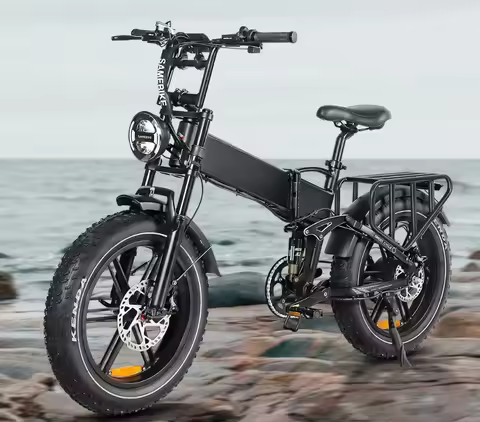 25km/h RS-A02 Powerful 48V 17ah 20 Inch Folding Fat Tire Suspension Fat Tire Bicycle Electric Bike