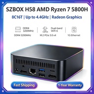 SZBOX H58  AMD Ryzen R7 5800H DDR4 Mini PC Eight-Core Sixteen-Thread, Perfect for Office Work, Desig