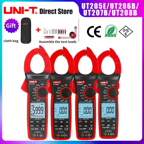 UNI-T 1000A True RMS Digital Clamp Meter 1000V AC DC Voltmeter Pliers Ammeter UT206B UT207B UT208B I