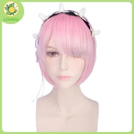[LINMU] Hajimeru Isekai Seikatsu Rem Ram Twins Blue Pink Cosplay Wig +Pins Party New VN