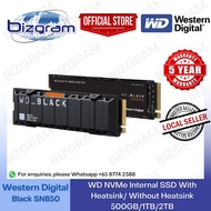 WD Black SN850/SN850X NVMe Internal SSD With Heatsink/Without Heatsink - 500GB/1TB/2TB - Local Singa