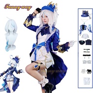 Genshin Impact Furina Cosplay Costume Focalors Wig Hat Cute Suit Comic Con