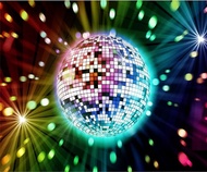BELECO 12x10ft Fabric Disco Party Backdrop Vintage Disco Ball Backdrop Night Club Neon Music Adults