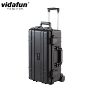vidafun V22 防水耐撞提把拉桿收納氣密箱 登機箱 黑色 贈10包乾燥劑+原廠行李束帶