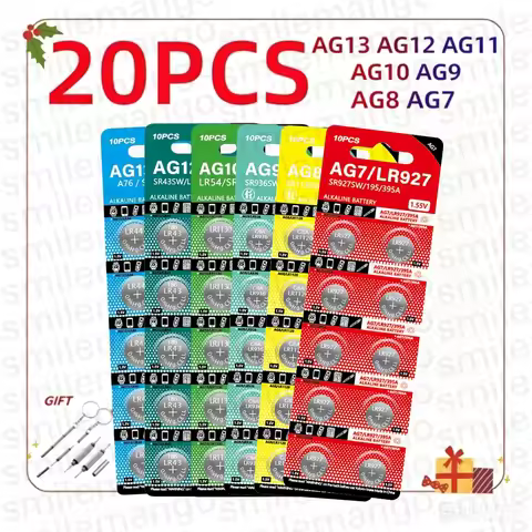 NEW 20CS AG13 1.55V Battery LR44 SR44 AG10 LR1130 AG7 AG8 AG9 AG10 AG11 AG12 Button Batteries LR41 L