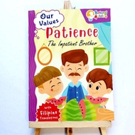 Our Values English Tagalog Story Book Collection Set of 4 -Sharing, Respectful Patience& Obedience