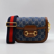 GUCCI Horsebit 1955馬銜釦馬鞍包 - mini牛仔