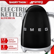 SMEG Electric Kettle KLF03BLUK - Black (1.7L/3000w) Aesthetic Line 50's Retro Style Electric Hot Water Jug Pemasak Air