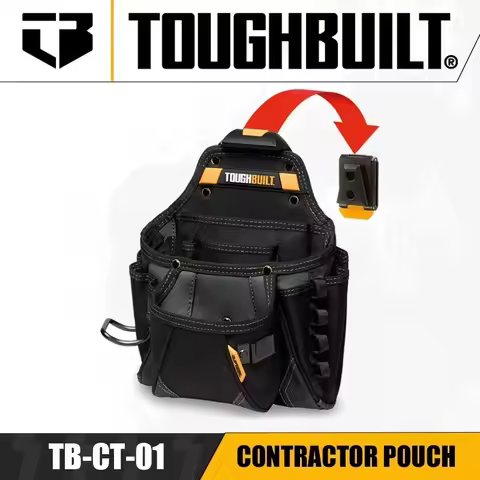 TOUGHBUILT TB-CT-01 Contractor Pouch Large Woodworking Quick Hang Multifunctional Tool Bag Large Cap