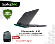 Alienware M15 R2 Gaming Laptop | 15.6" FHD | Intel core  i7-9750H | 16GB Ram | 512GB SSD | Nvidia RTX2080 8GB | Windows 10 Home with Free Laptopkid Backpack