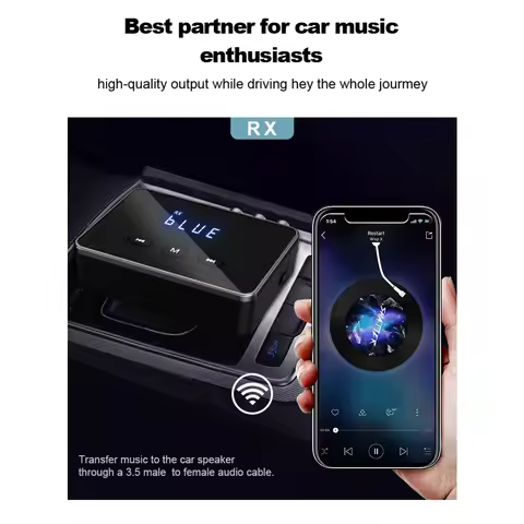 BT 5.4 Receiver Transmitter AUX 3.5mm Jack RCA Optical BT Audio Adapter BT Adapter for TV/Car/PC/Hom