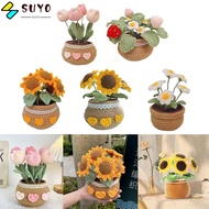 SUYO Crochet Kit, Crochet Multicolored Yarn Flower Crochet Kit, Sewing Tulip Flowerpot Sunflower Kni