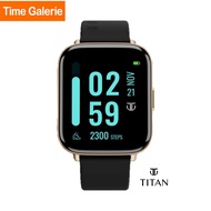 Titan Smart Watch Gold Black Silicone Black Strap watch for Unisex (90155AP04)