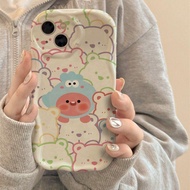 Cute Line Bear Case Samsung S24 S25 J7Prime M34 F34 S23FE S26 S21FE S20FE S22 S23 S21Ultra S25Ultra 
