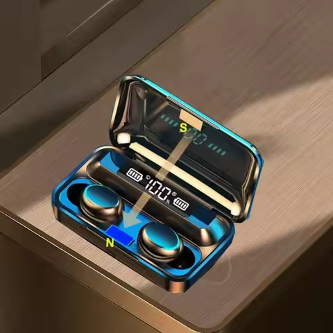 New F9 Bluetooth Headphones 9D Stereo High Bass Sport Earphones Handfree Touch Control Tws Wireless 