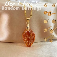 Buy 1 Free 5 earrings Fox Necklace For Women Accessories kwintas Fox queen Stainless Steel