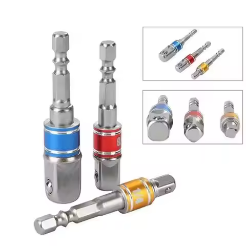 Drill Socket Adapter Impact Drill Extension Drill Bits Bar Socket Adapter 1/4 3/8 1/2 Size Hex Shank