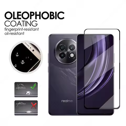 Front Glass For Realme 13 Plus Screen Protector For Realme 13 Plus Black Edge Protective Film Camera