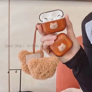 Cartoon Cute Brown Bear AirPods Case For AirPods 1/2/3/Pro AirPods Pro2 TPU Soft Apple Wireless Bluetooth Headset Anti drop AirPods 2 Gen Case AirPods Pro Case