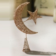 3D Mall Window Decorations Star Hotel Iron Christmas Tree Top Star Moon Scene Decoration