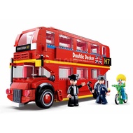 MERAH Sluban Educational Toys Bricks London Double Decker Car Model M38 B0708 382 pcs Red Bus/