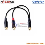 Extension Branch Cable/1 RCA Female to 2 RCA Female Geisler Connection Converter Cable