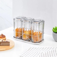 Set of 3 multi-purpose food jars with rack uk 800ml EYO IF4854