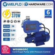 WELFLO WEQB60PC CENTRIFUGAL PUMP 1" 370W 35L / MIN 30M/H C/W PRESSURE CONTROL ( QB60PC)