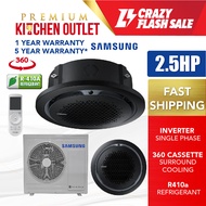 Samsung 2.5HP 360 Ceilling Cassette Inverter R410a Air Conditioner AC071TN4PKC/EA &amp; AC071TXADKC/EA | Single Phase | White or Black Panel