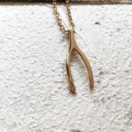 DoriAN Wishbone美夢成真許願骨925純銀18K金項鍊 附純銀保證卡