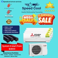 MITSUBISHI SYSTEM 4 STARMEX AIRCON R32 (INCLUDE INSTALLATION AND FREE SITE SURVEY)