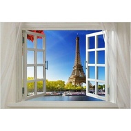 Paris Window Scenic Art Film Print Silk Poster Home Wall Decor 24x36inch 0726