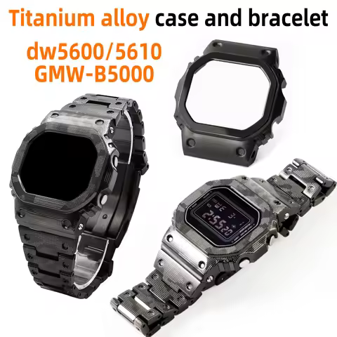 For Casio G-Shock DW-5600 5610 GW5000U GMW-B5000 Ultra-Lightweight Titanium Case and Band Camouflage