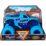 Monster Jam, Blue Thunder Monster Truck - Aqua - 1:24 Scale Die-Cast Vehicle-Chrome Rims and BKT Tre