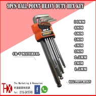 Profesional Tools Best Buy Durable Hex Key Set Ball Point 9Pcs Cr-v