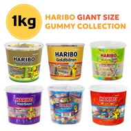 HARIBO Gummy Large Size Collection 1kg - Gold Bear, Goldbaren, Happy Grapes, Mega Party, Starmix, So